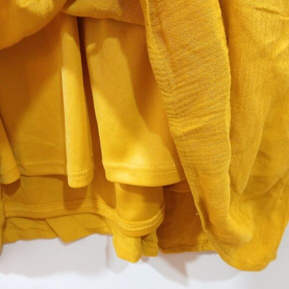 Mustard Yellow Embroidered Lined Dress - Picture 5 of 9